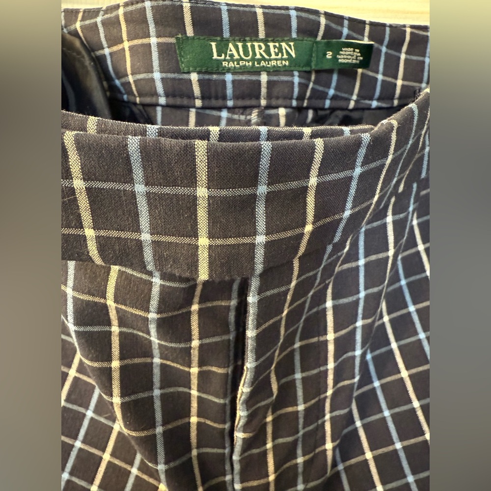 Ralph Lauren Checkered pants—navy and white.